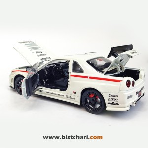 ماکت ماشین نیسان Nissan Skyline مدل GTR R34 رنگ سفید