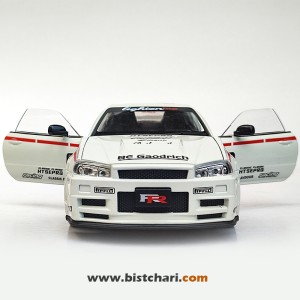 ماکت ماشین نیسان Nissan Skyline مدل GTR R34 رنگ سفید