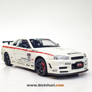 ماکت ماشین نیسان Nissan Skyline مدل GTR R34 رنگ سفید