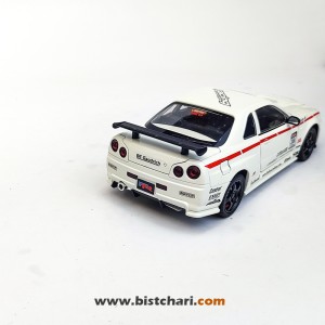 ماکت ماشین نیسان Nissan Skyline مدل GTR R34 رنگ سفید