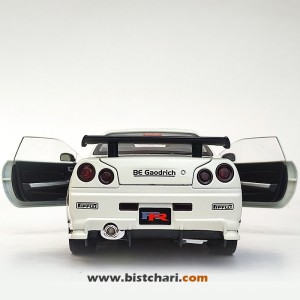 ماکت ماشین نیسان Nissan Skyline مدل GTR R34 رنگ سفید