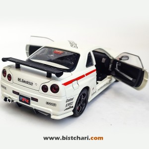 ماکت ماشین نیسان Nissan Skyline مدل GTR R34 رنگ سفید