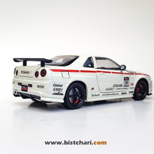 ماکت ماشین نیسان Nissan Skyline مدل GTR R34 رنگ سفید