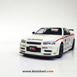 ماکت ماشین نیسان Nissan Skyline مدل GTR R34 رنگ سفید