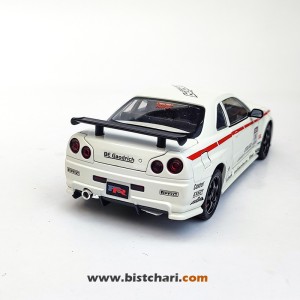ماکت ماشین نیسان Nissan Skyline مدل GTR R34 رنگ سفید