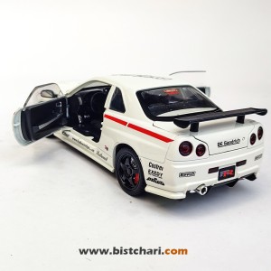 ماکت ماشین نیسان Nissan Skyline مدل GTR R34 رنگ سفید