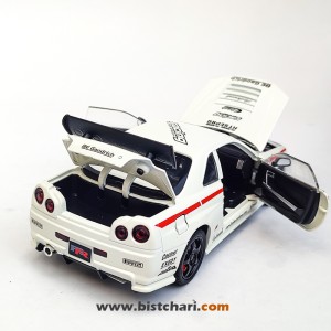 ماکت ماشین نیسان Nissan Skyline مدل GTR R34 رنگ سفید
