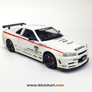 ماکت ماشین نیسان Nissan Skyline مدل GTR R34 رنگ سفید