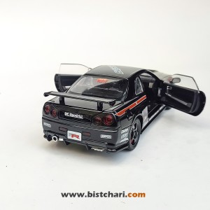 ماکت ماشین نیسان Nissan Skyline مدل GTR R34 رنگ مشکی