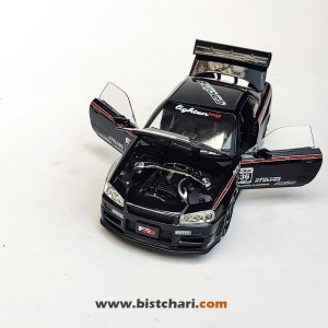 ماکت ماشین نیسان Nissan Skyline مدل GTR R34 رنگ مشکی