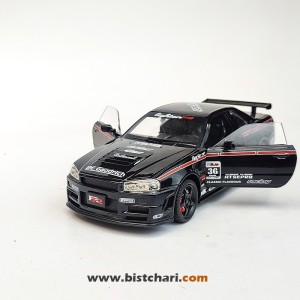 ماکت ماشین نیسان Nissan Skyline مدل GTR R34 رنگ مشکی