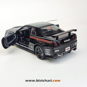 ماکت ماشین نیسان Nissan Skyline مدل GTR R34 رنگ مشکی