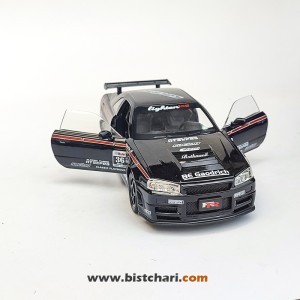 ماکت ماشین نیسان Nissan Skyline مدل GTR R34 رنگ مشکی