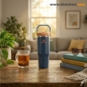 قمقمه دوجداره نی دار 880ml مدل Flip Straw Tumbler برند استنلی Stanley