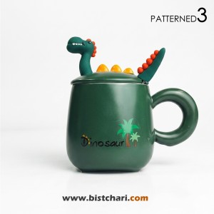 ماگ(لیوان) سرامیکی درب دار طرح دایناسور Dinosaur