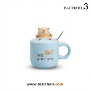 ماگ(لیوان) سرامیکی درب دار طرح خرس Bear