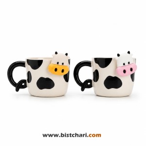 ماگ سرامیکی(لیوان) دسته دار طرح گاو Cow