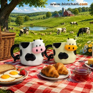 ماگ سرامیکی(لیوان) دسته دار طرح گاو Cow