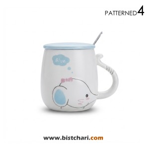 ماگ(لیوان) سرامیکی درب دار طرح فیل Elephant