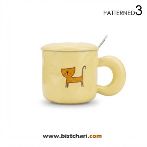 ماگ(لیوان) سرامیکی درب دار طرح گربه Cat