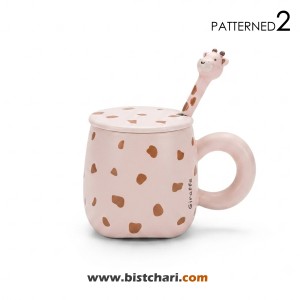 ماگ(لیوان) سرامیکی درب دار طرح زرافه Giraffe