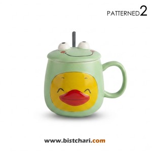 ماگ(لیوان) سرامیکی درب دار طرح اردک Duck