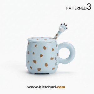 ماگ(لیوان) سرامیکی درب دار طرح زرافه Giraffe