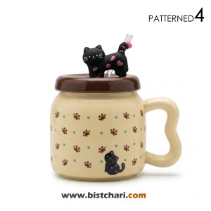 ماگ(لیوان) سرامیکی نی دار طرح گربه Cat