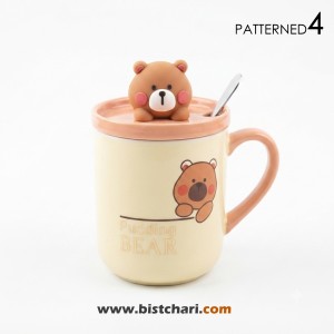 ماگ(لیوان) سرامیکی درب دار طرح خرس Bear