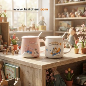 ماگ(لیوان) سرامیکی درب دار طرح Unicorn