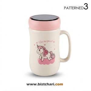 ماگ(لیوان) سرامیکی درب دار طرح Unicorn