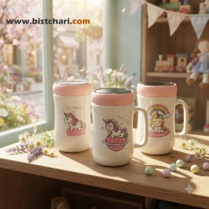 ماگ(لیوان) سرامیکی درب دار طرح Unicorn