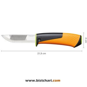 کارد دارای چاقوتیزکن مدل Heavy Duty knife with sharpener کد 1023619 برند فیسکارس Fiskars