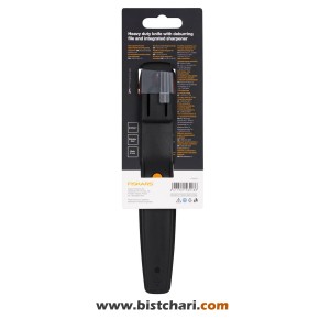 کارد دارای چاقوتیزکن مدل Heavy Duty knife with sharpener کد 1023619 برند فیسکارس Fiskars