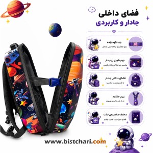 کوله پشتی مدرسه ای هارد کیس طرح Astronaut برند Marinox Marvel