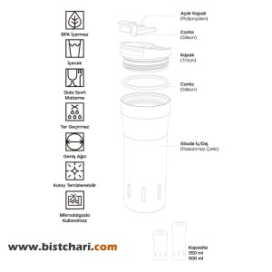 ماگ دوجداره 350ml مدل کاریبا Kariba برند سانتکو Santeco