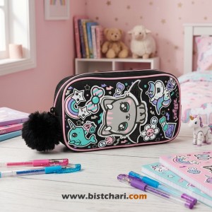 جامدادی دو زیپ مدل Black Mix(Bright Eyes) برند اسمیگل Smiggle کد 315052