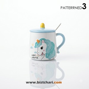 ماگ(لیوان) سرامیکی درب دار طرح Unicorn