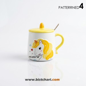 ماگ(لیوان) سرامیکی درب دار طرح Unicorn