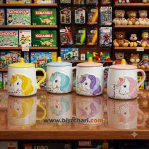 ماگ(لیوان) سرامیکی درب دار طرح Unicorn