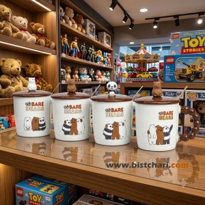 ماگ(لیوان) سرامیکی درب دار طرح We Bair Bear