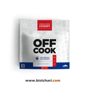 تکه های توت فرنگی و بستنی وانیل برند آف کوک Off Cook