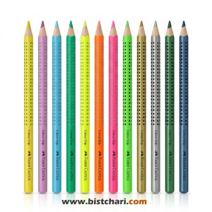 مداد رنگی 12 رنگ با رنگ های استثنائی مدل Grip برند فابر کاستل Faber Castell