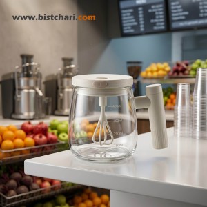 ماگ(لیوان) شیشه ای همزن دار شارژی