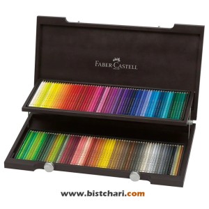 ست مداد رنگی 120 رنگ جعبه چوبی پلی کروموس برند فابرکاستل Faber Castell
