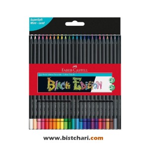 مداد رنگی 24 رنگ سری Black edition جعبه مقوایی برند فابرکاستل Faber Castell