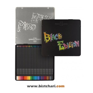مداد رنگی 24 رنگ سری Black Edition جعبه فلزی برند فابرکاستل Faber Castell