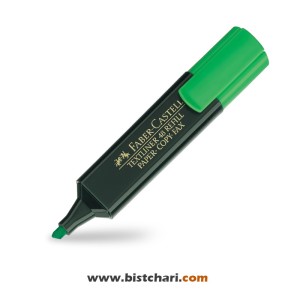 ماژیک هایلایتر رنگ سبز بدنه مشکی برند فابر کاستل Faber-Castell