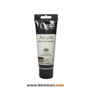 رنگ اکریلیک Titanium white کد 40 حجم 75 ml برند وستا Vesta