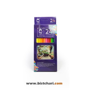 مداد رنگی 24 رنگ جعبه مقوایی برند ام کیو MQ